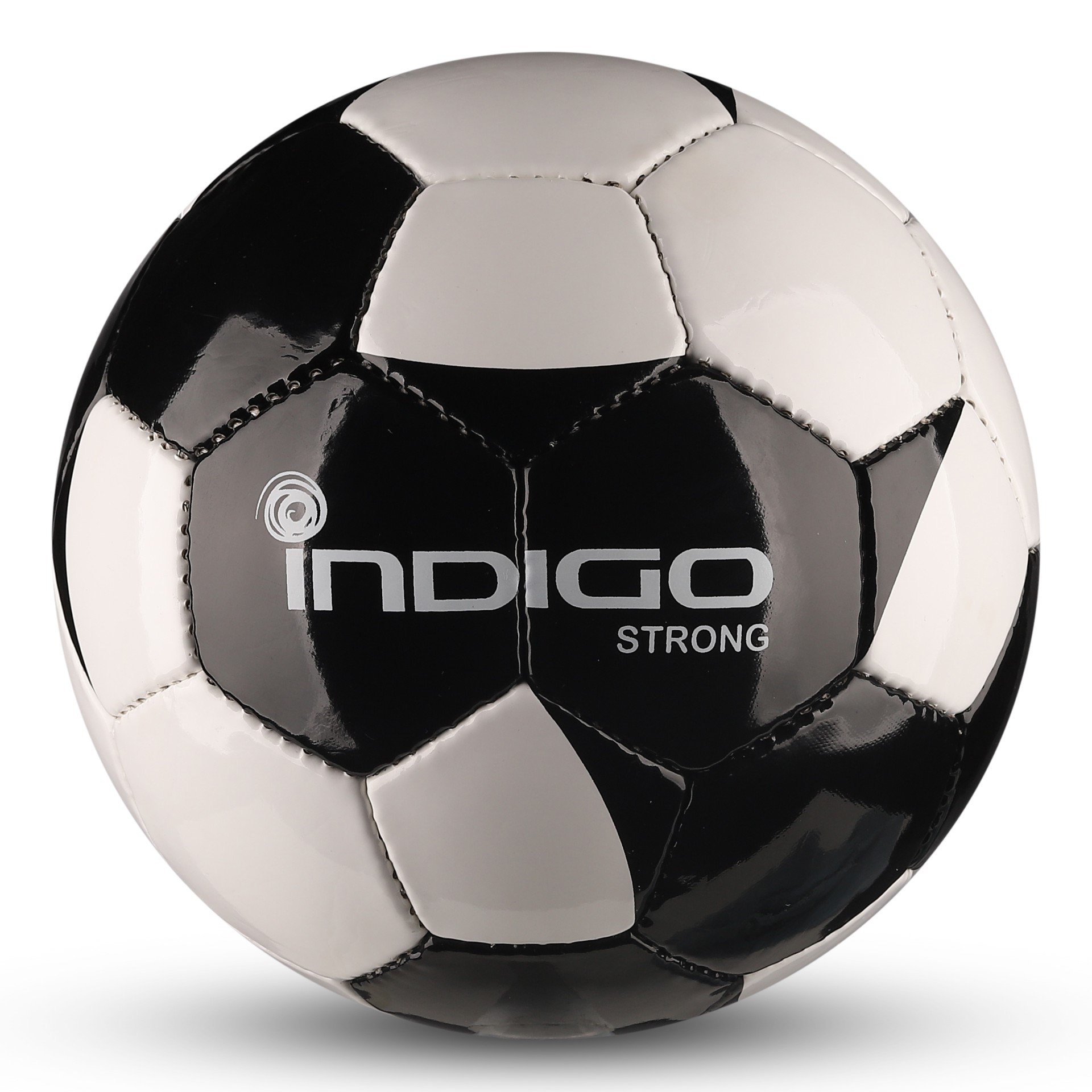 Мяч футбольный № 4 INDIGO STRONG, юниор, тренировочный, бело-черный