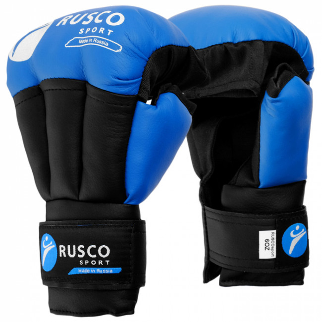Перчатки для рукопашного боя, к/з, синие Rusco