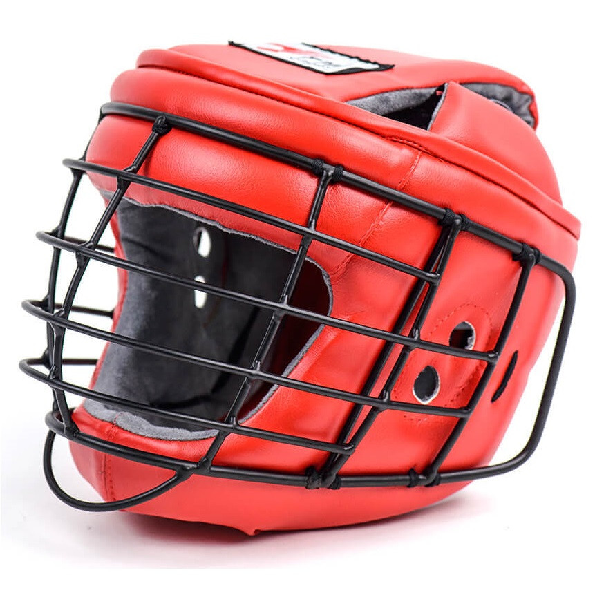 Ш44 Шлем с маской ТИТАН-2 для Армейского Рукопашного Боя, РЭЙ-спорт, красный