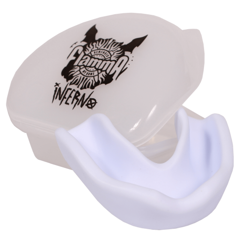 Защита рта (капа) FLAMMA - Inferno с футляром 11+, белый