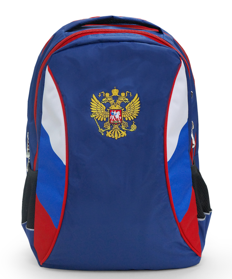 Рюкзак спортивный с вышивкой герб, Россия, 40 см